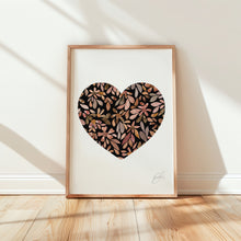 Load image into Gallery viewer, Black Floral Heart