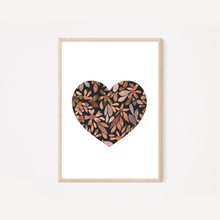 Load image into Gallery viewer, Black Floral Heart Greeting Card