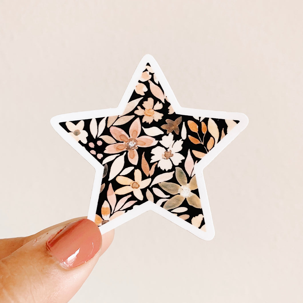 Floral Star Sticker