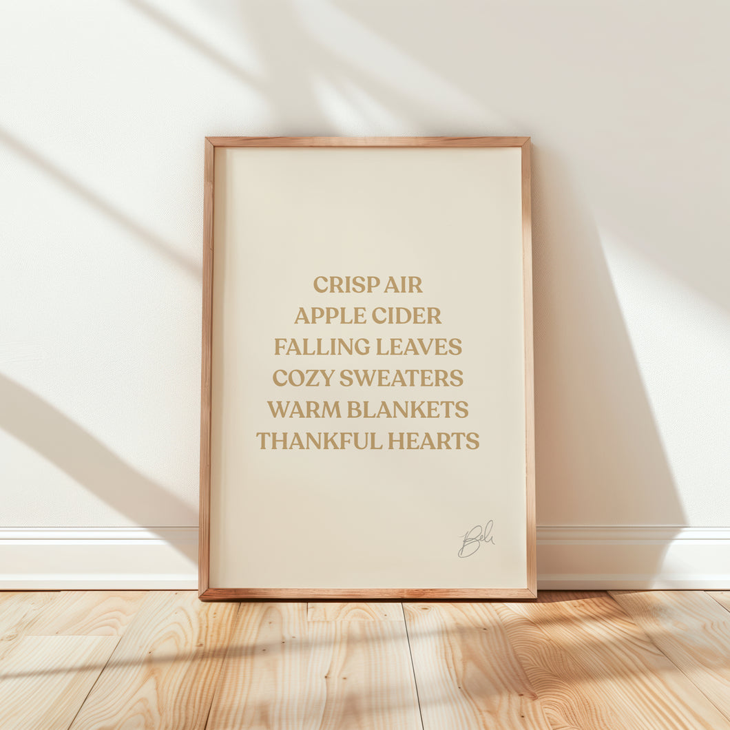 Fall Words - Art Print