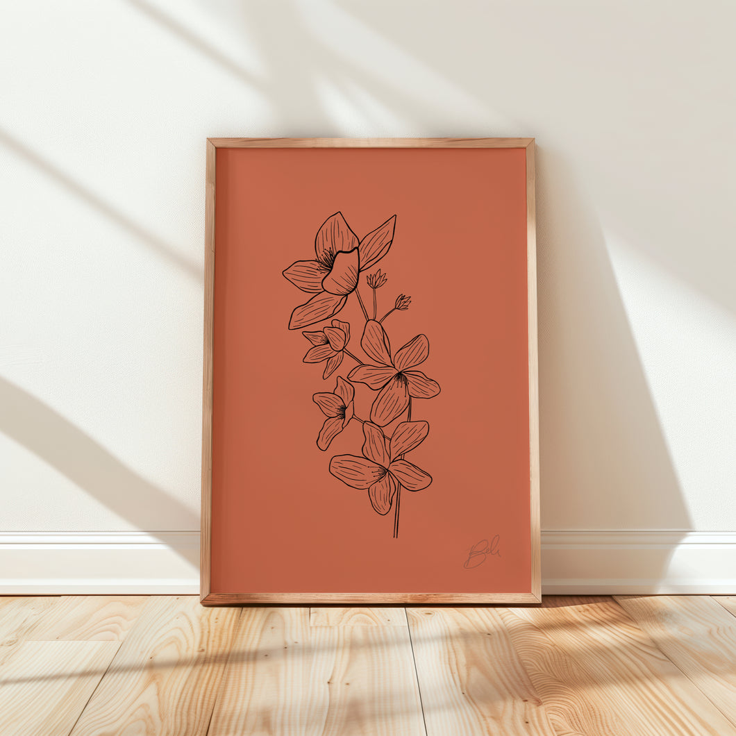 Coral Floral - Art Print