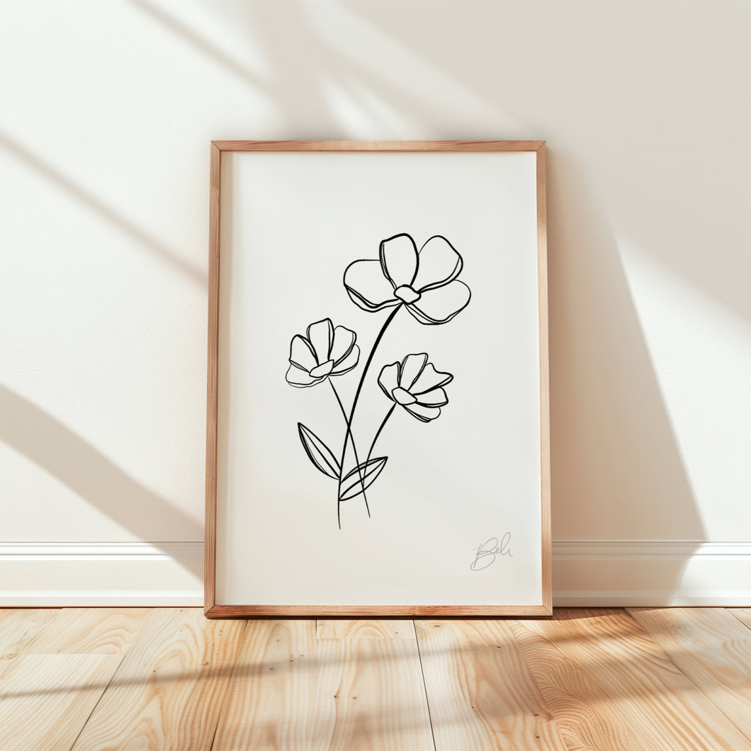 Three Florals - Art Print