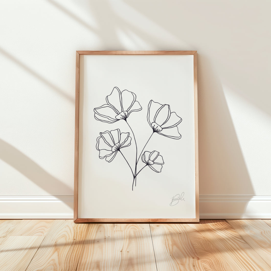 Four Florals - Art Print