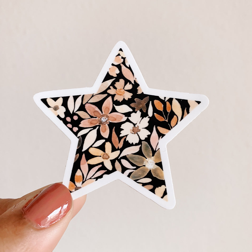 Floral Star Sticker