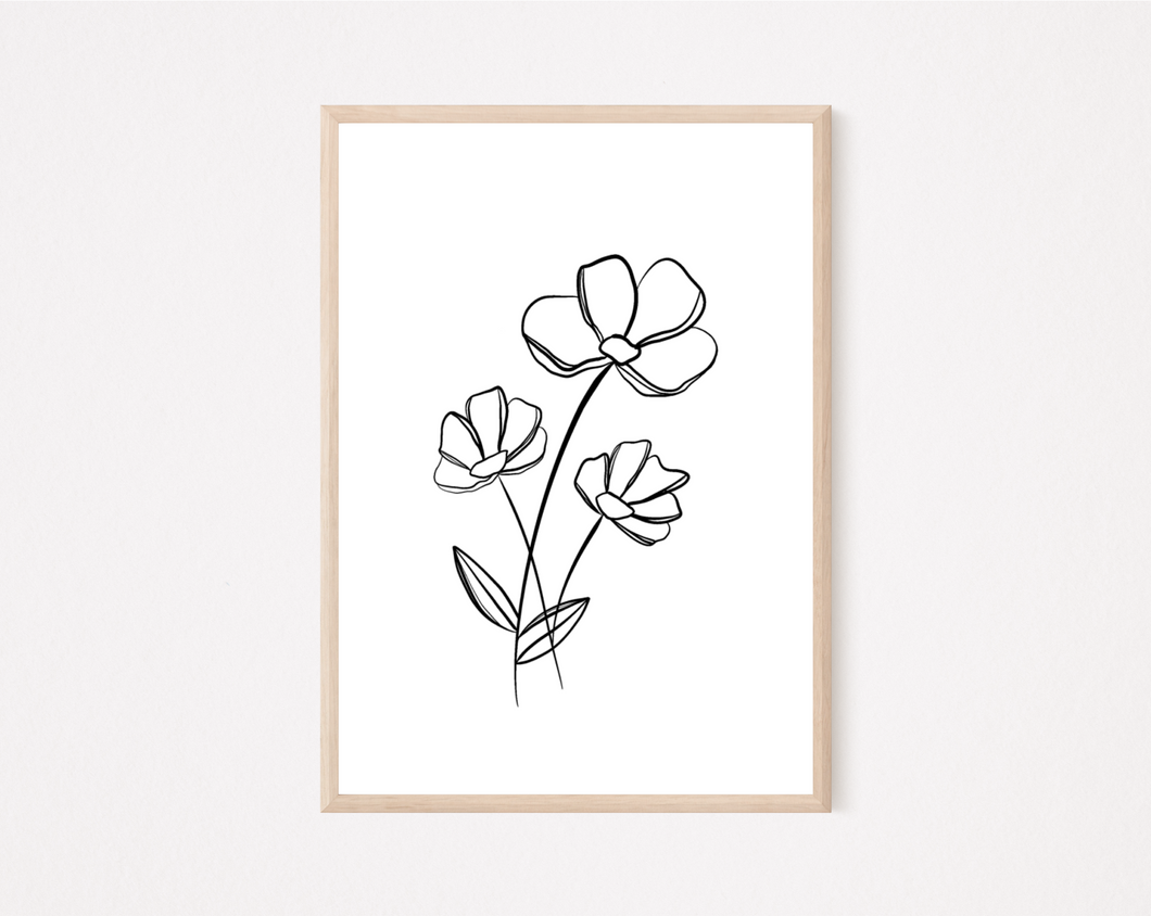 Three Florals / Print