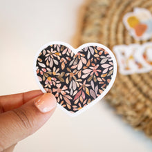 Load image into Gallery viewer, Black Floral Heart Sticker
