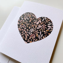 Load image into Gallery viewer, Black Floral Heart Greeting Card
