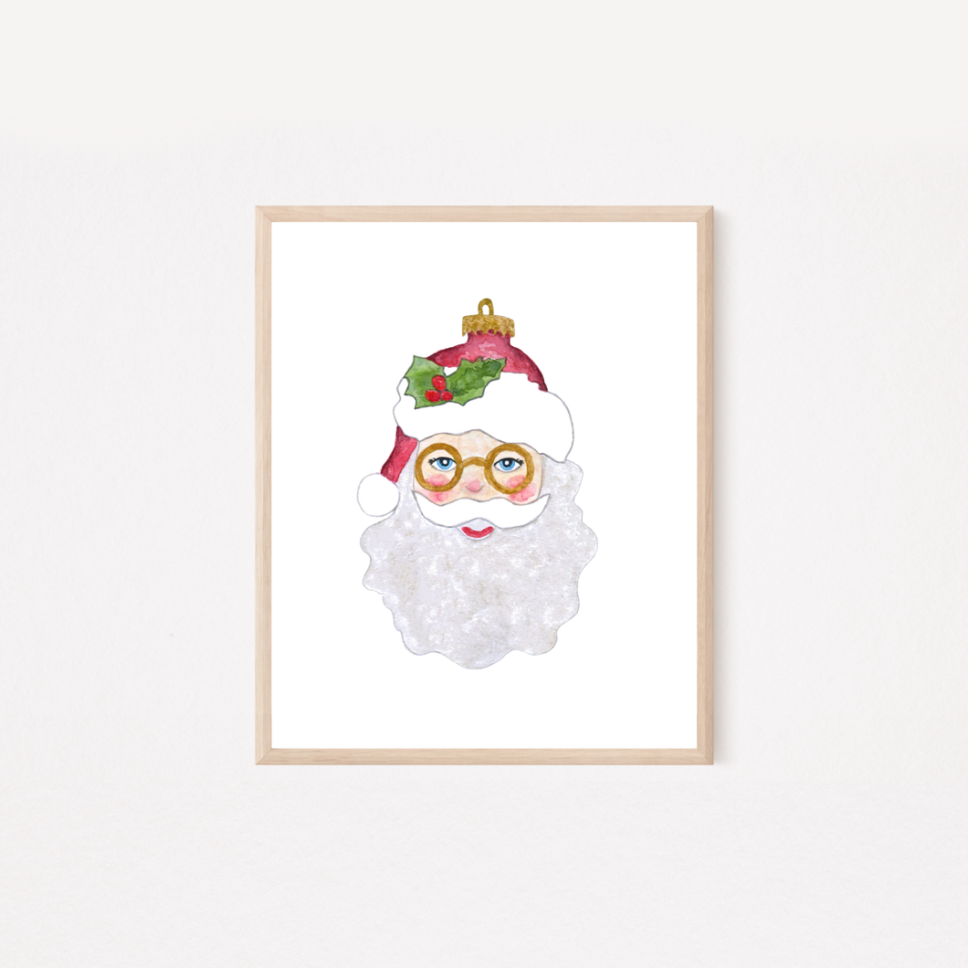 Vintage Santa Ornament / Art Print